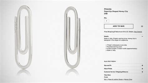 prada engraved paper clip|expensive paperclip.